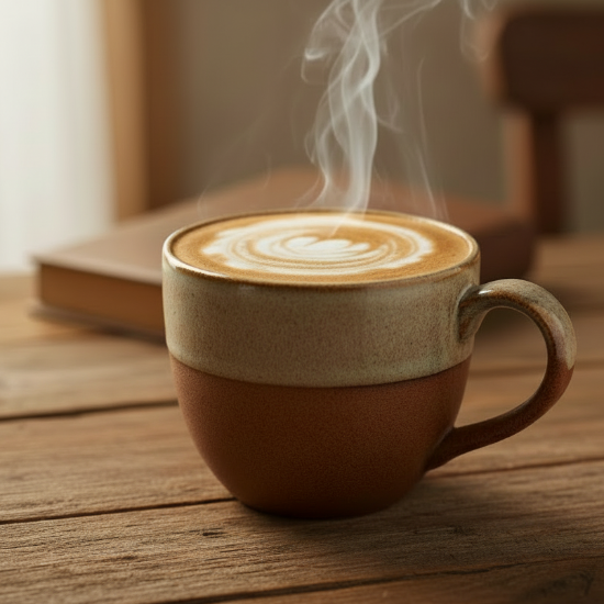 cup of rich, creamy hazelnut coffee