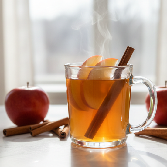 warm bourbon cider