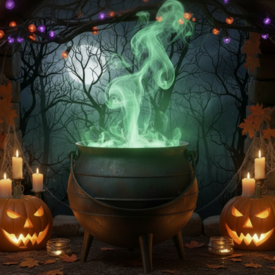 witch's cauldron at halloween
