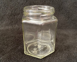 9 oz Hexagon Jar, Packed 12, Lid Separate