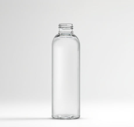 Clear bottle on a white background