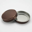 copper metal lids on a white background