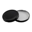 Black lid on a white background