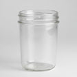 Clear glass jar on a white background