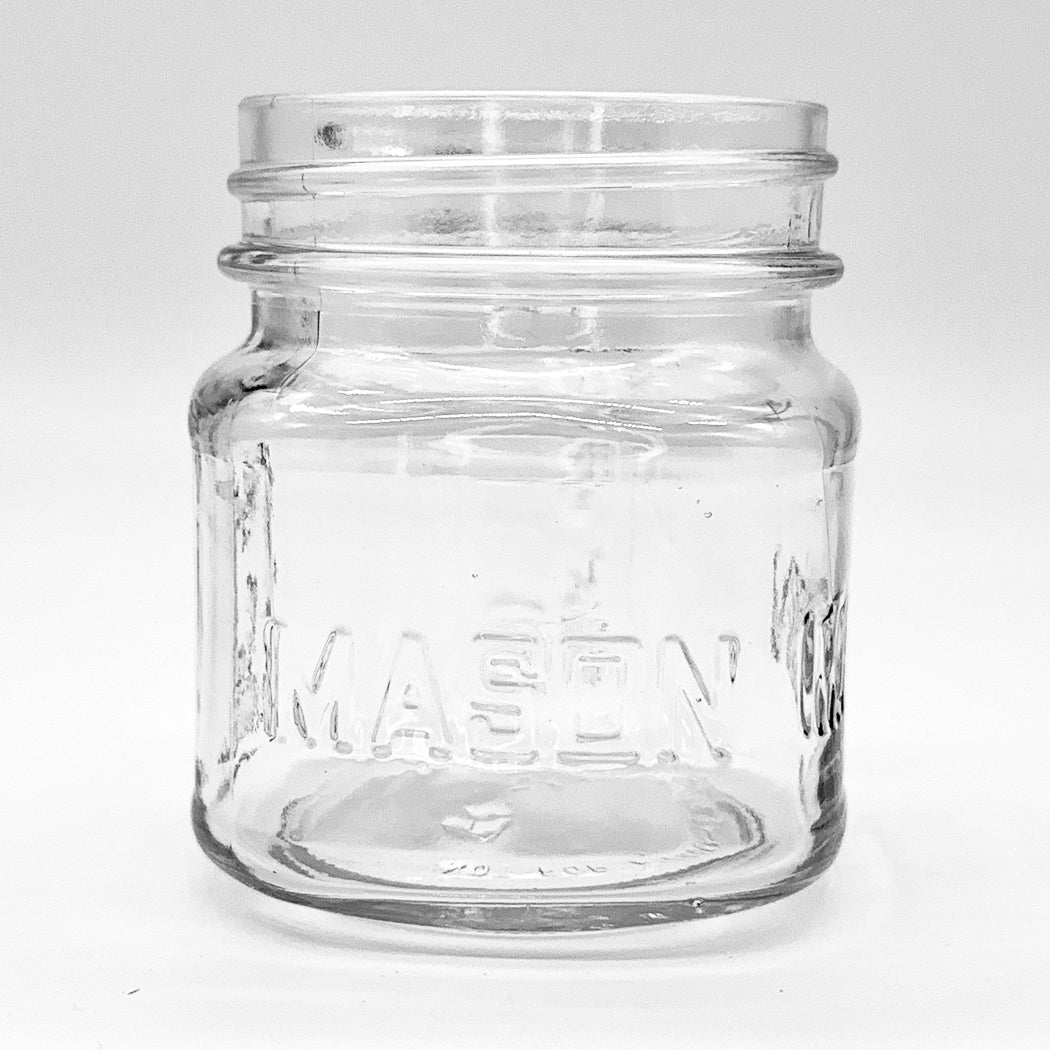 Embossed 8oz Square Mason Jars Packed 12