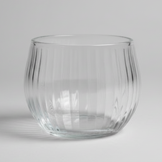 Fluted Flint Votive, 6 oz (Lid not included) Packed 12