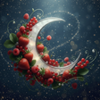 moon sparkle with red fruits like strawberry, red currant, raspberry. feminine complex