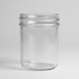 Clear glass jar on a white background