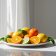bergamot, oranges, and grapefruits in a clean, bright setting. sun-soaked vibrance