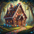 Hansel and Gretel's house in the woods. magical. 