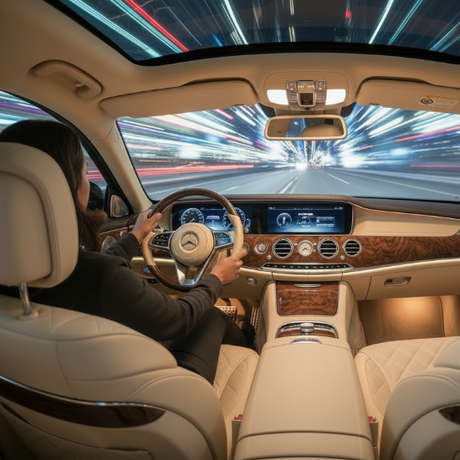 car interior with leather seats