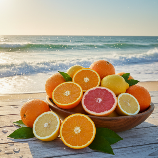 seaside citrus. bright and vibrant. uplifting