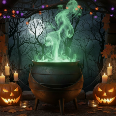witch's cauldron at halloween