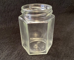 6 oz Hexagon Jar, Lid Separate, Packed 12