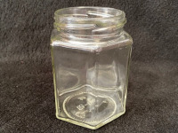 9 oz Hexagon Jar, Packed 12, Lid Separate